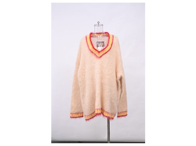 Suéter de gran tamaño con cuello en V en mohair multicolor Marni - vista 6