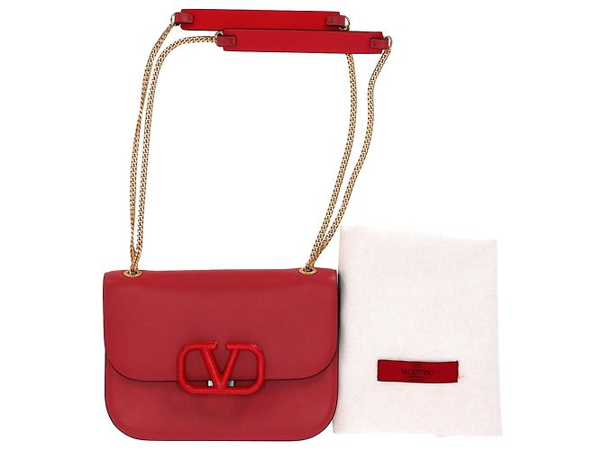 Valentino Garavani Borsa a spalla Valentino Small Vlock in pelle Rosso - vista 7