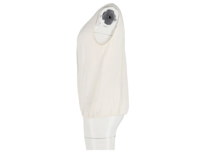Blusa sin mangas Theory en seda marfil Blanco Crudo - vista 5