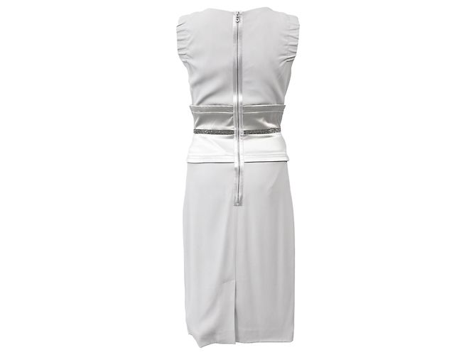 Vestido midi com estampa animal da Dolce & Gabbana em acetato prateado forrado Branco - vista 3