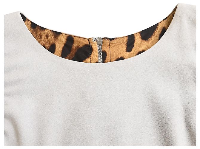 Vestido midi com estampa animal da Dolce & Gabbana em acetato prateado forrado Branco - vista 5
