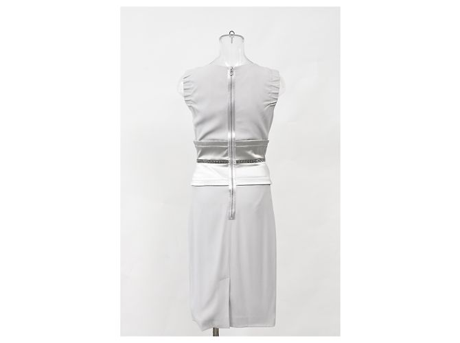 Vestido midi com estampa animal da Dolce & Gabbana em acetato prateado forrado Branco - vista 8