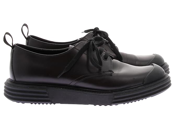 Derby Prada in pelle nera Nero - vista 2
