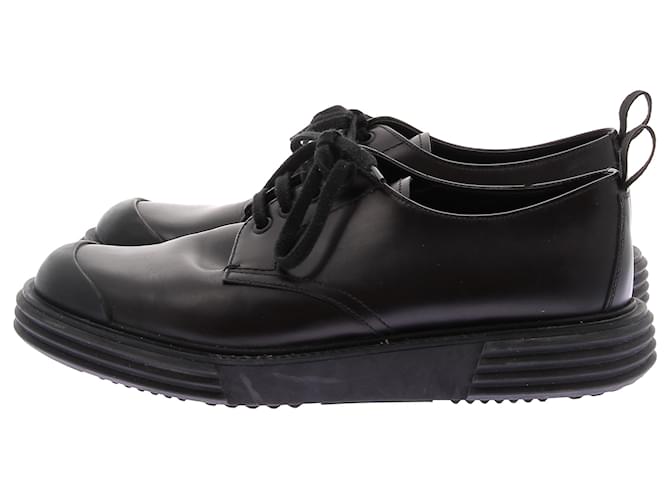Derby Prada in pelle nera Nero - vista 3