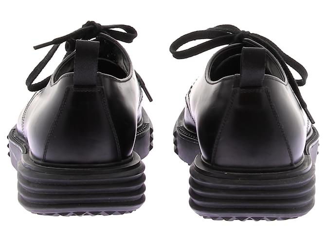 Derby Prada in pelle nera Nero - vista 5
