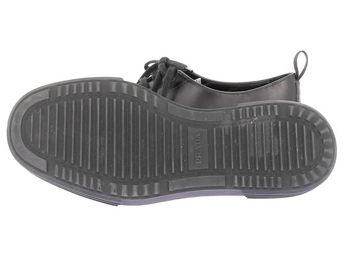 Derby Prada in pelle nera Nero - vista 7