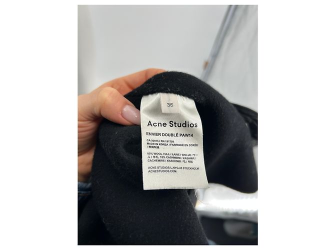 Cappotto di lana nero Acne Studios Taglia 36 - vista 6