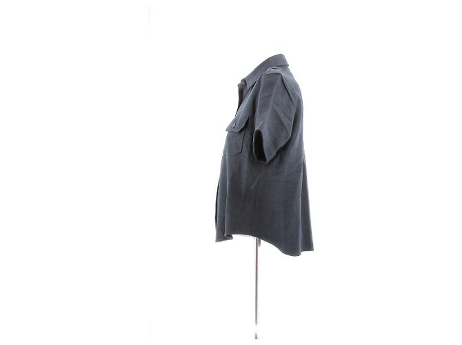 Camisa Loro Piana de lã cinza com mangas curtas - vista 4