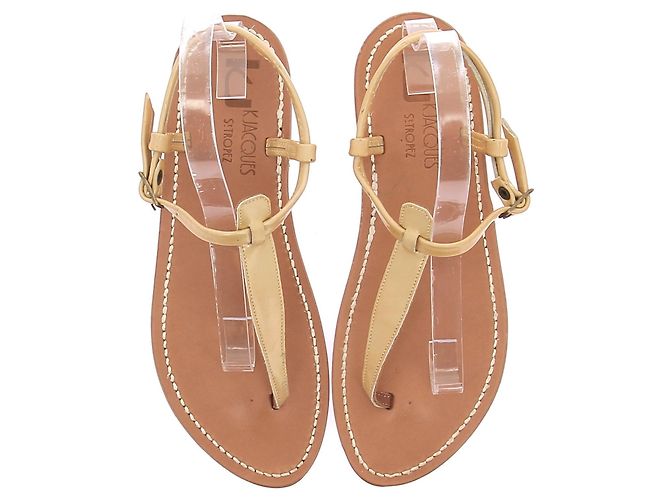 K Jacques Flip-Flops Leder Camel Größe 37 Kamel - Ansicht 6