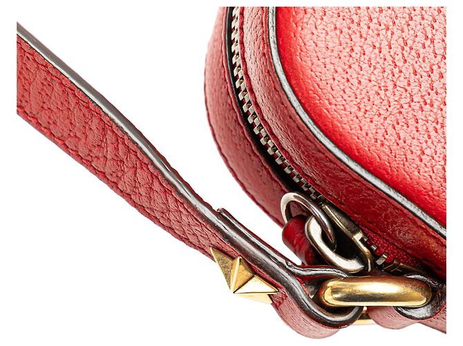 Bolsa transversal Disco Animalier em couro vermelho Gucci - vista 10