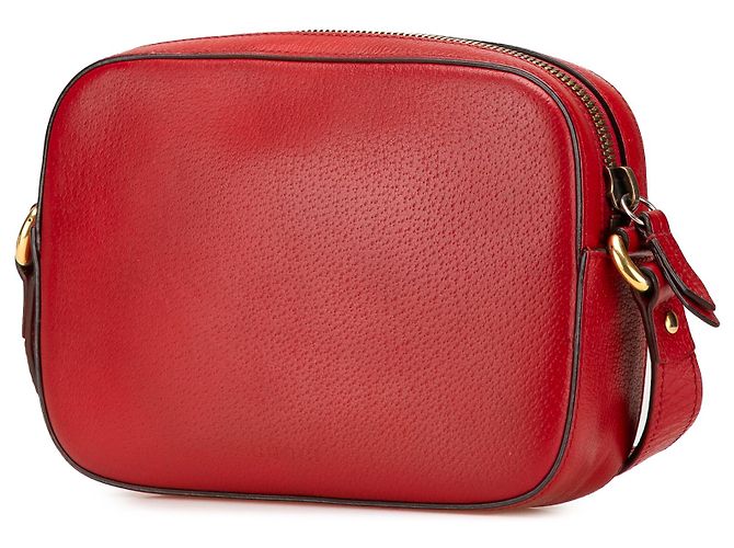 Bolsa transversal Disco Animalier em couro vermelho Gucci - vista 2