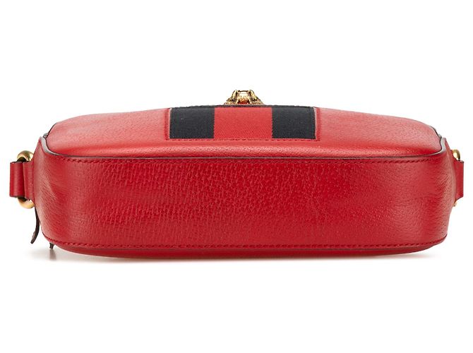 Bolsa transversal Disco Animalier em couro vermelho Gucci - vista 3