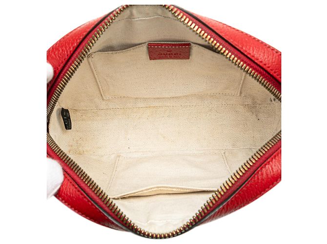 Bolsa transversal Disco Animalier em couro vermelho Gucci - vista 4