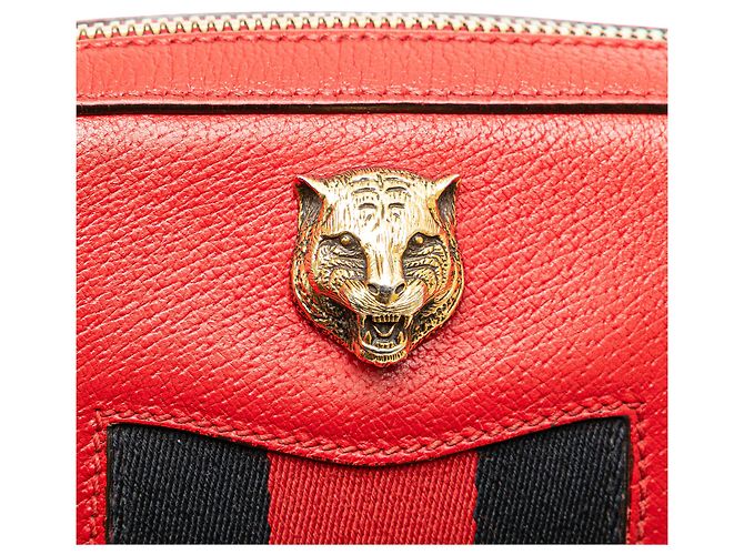 Bolsa transversal Disco Animalier em couro vermelho Gucci - vista 8