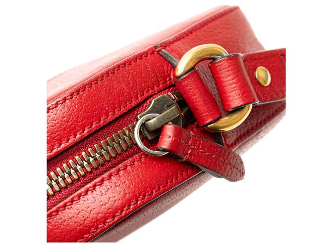 Bolsa transversal Disco Animalier em couro vermelho Gucci - vista 9