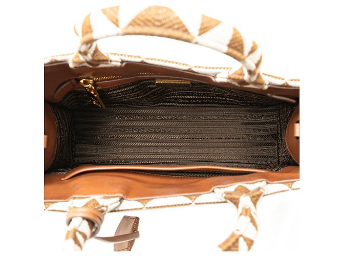 Prada Brown Small Canvas Symbole Triangolo Satchel - view 4