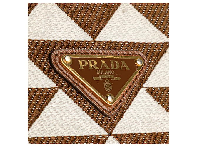 Prada Brown Small Canvas Symbole Triangolo Satchel - view 5