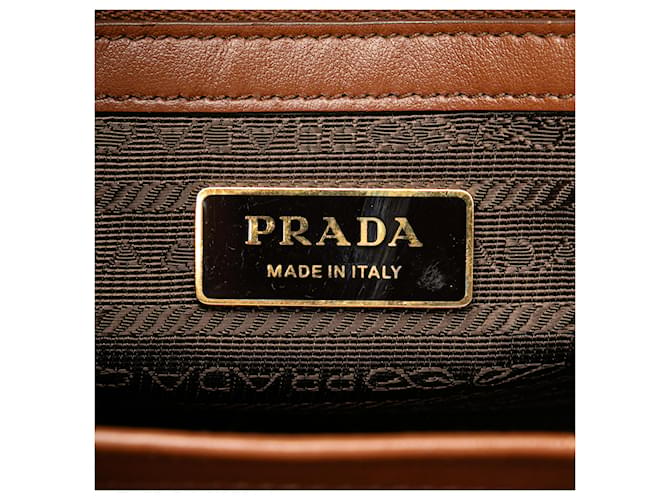 Prada Brown Small Canvas Symbole Triangolo Satchel - view 6