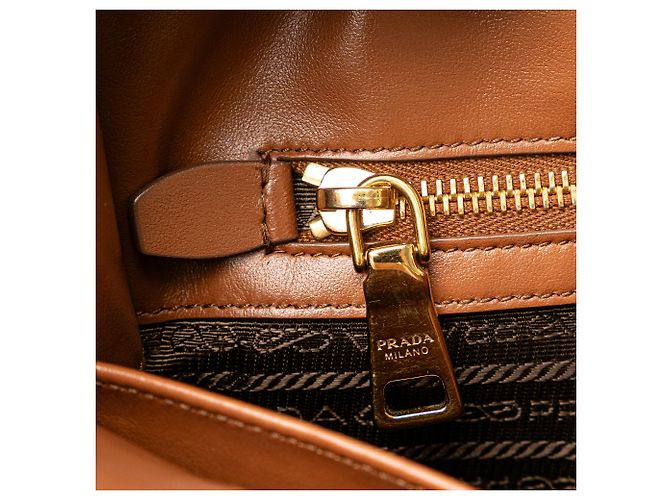 Prada Brown Small Canvas Symbole Triangolo Satchel - view 8
