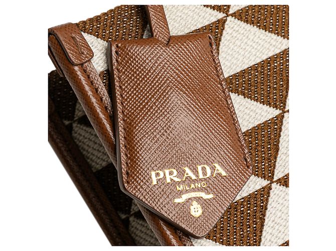 Prada Brown Small Canvas Symbole Triangolo Satchel - view 9