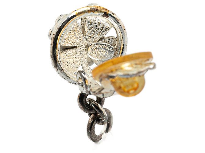 Orecchini a clip Chanel in argento con quadrifoglio argento CC - vista 3