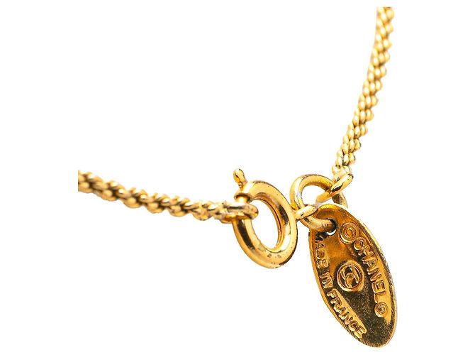 Collana con pendente in strass placcato oro Chanel D'oro - vista 2