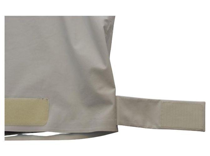 Giacca trench stampata PRADA grigio chiaro, impermeabile e antivento con cappuccio taglia 44 - vista 14