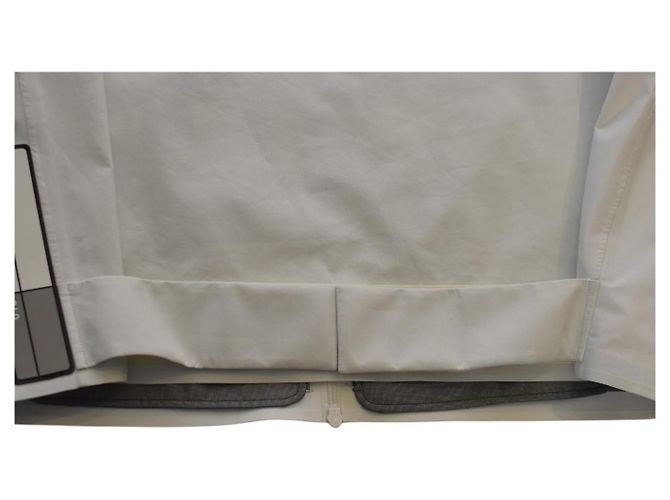 Giacca trench stampata PRADA grigio chiaro, impermeabile e antivento con cappuccio taglia 44 - vista 17