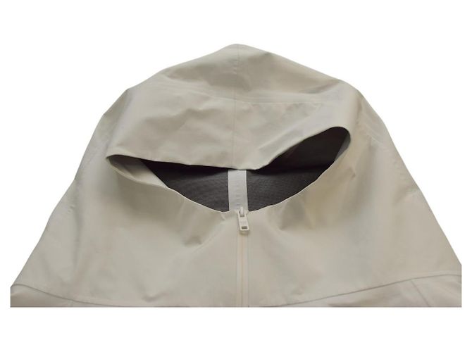 Giacca trench stampata PRADA grigio chiaro, impermeabile e antivento con cappuccio taglia 44 - vista 5