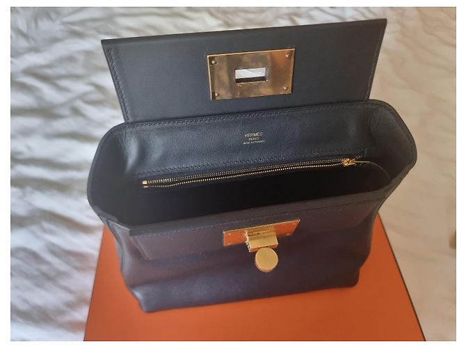 Acapulco Hermès 24/24 Mini in pelle Swift nera finiture oro Nero - vue 4