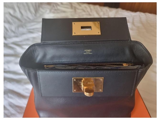 Acapulco Hermès 24/24 Mini in pelle Swift nera finiture oro Nero - vue 6