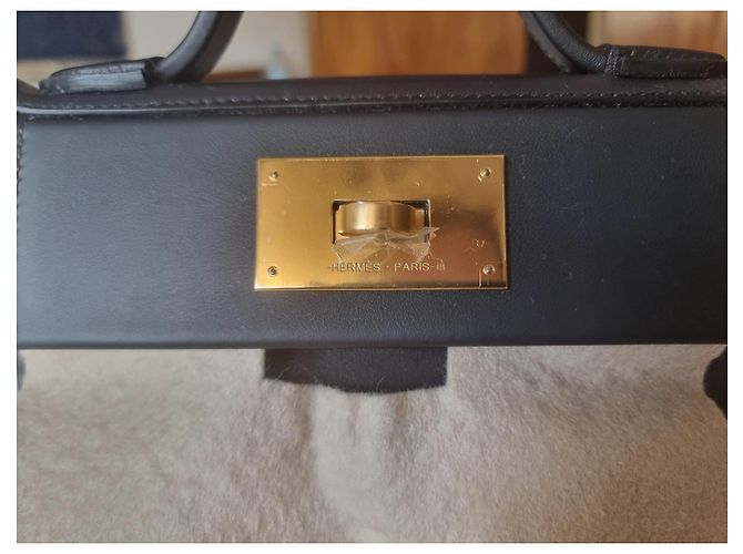 Acapulco Hermès 24/24 Mini in pelle Swift nera finiture oro Nero - vue 9