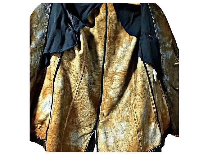 Authentischer Alexander McQueen 05 AW Archive Mudded Denim Blazer Khaki - Ansicht 8