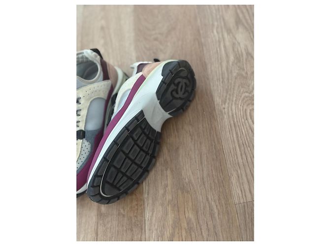 Cambon Sneakers Chanel in pelle rosa multicolore - vista 5
