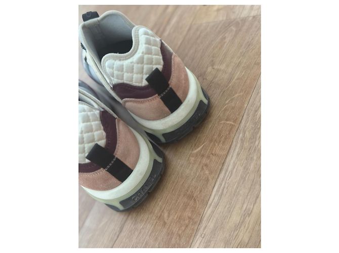 Cambon Sneakers Chanel in pelle rosa multicolore - vista 6
