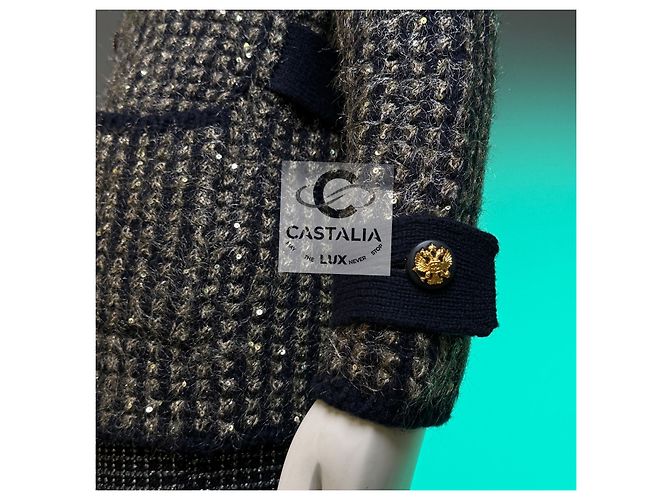 Chanel 10K$ Sequin Cashmere Jacket with CC Eagle Buttons 38 FR Multiple colors - view 11