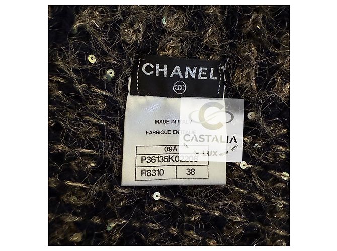 Chanel 10K$ Sequin Cashmere Jacket with CC Eagle Buttons 38 FR Multiple colors - view 14