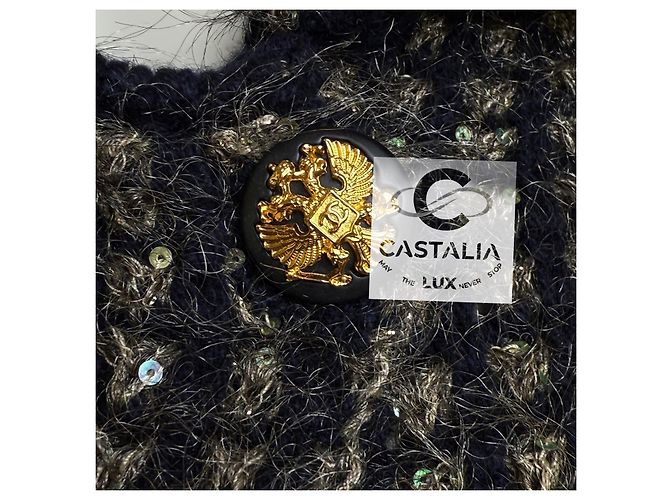 Chanel 10K$ Sequin Cashmere Jacket with CC Eagle Buttons 38 FR Multiple colors - view 7