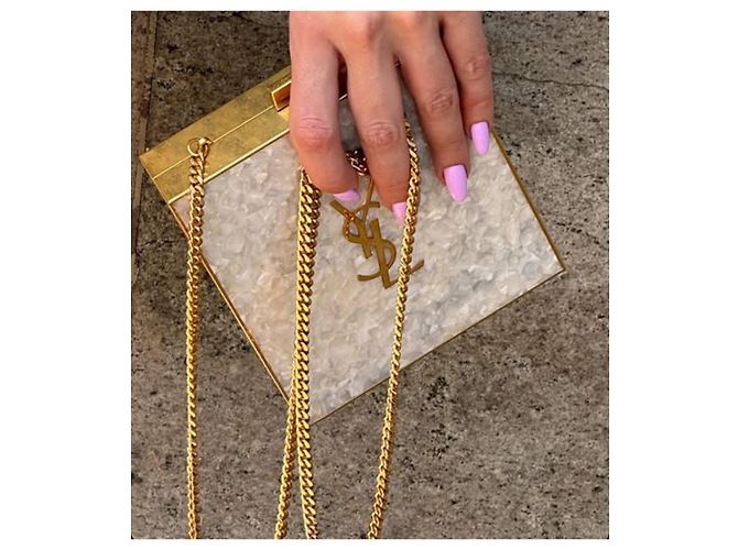 Borsa Yves Saint Laurent Beige in Acrilico - vista 2