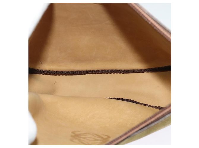 LOEWE Borsa a Spalla Anagram Suede Beige Oro Auth bs25935 D'oro - vista 11