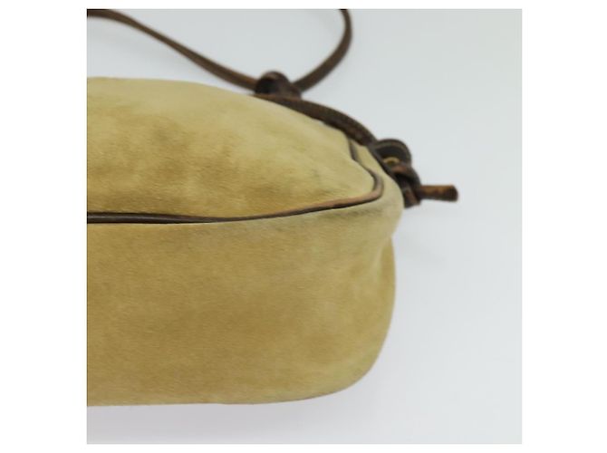 LOEWE Borsa a Spalla Anagram Suede Beige Oro Auth bs25935 D'oro - vista 15