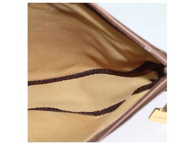 LOEWE Borsa a Spalla Anagram Suede Beige Oro Auth bs25935 D'oro - vista 17