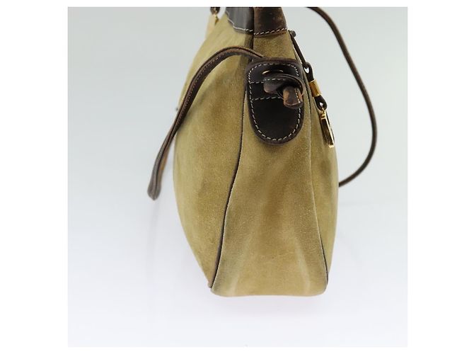 LOEWE Borsa a Spalla Anagram Suede Beige Oro Auth bs25935 D'oro - vista 4