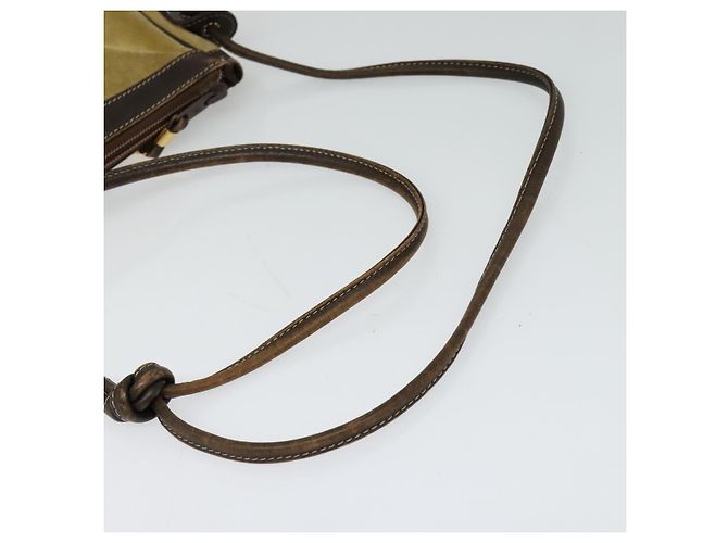 LOEWE Borsa a Spalla Anagram Suede Beige Oro Auth bs25935 D'oro - vista 7