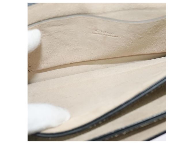 Chloé Borsa a Spalla Chloe Fay in Pelle Scamosciata Blu Oro Auth BA1916 D'oro - vista 21