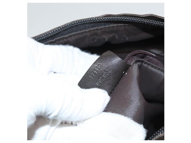 Borsa a Spalla GUCCI in Tela Grigia Argento 77112 Auth ti3094 - vista 11