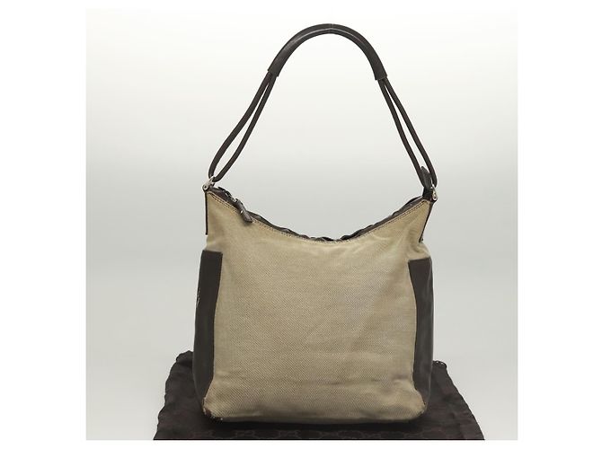 Borsa a Spalla GUCCI in Tela Grigia Argento 77112 Auth ti3094 - vista 12