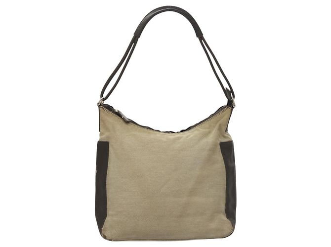 Borsa a Spalla GUCCI in Tela Grigia Argento 77112 Auth ti3094 - vista 13