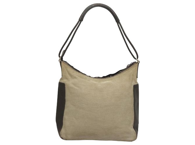 Borsa a Spalla GUCCI in Tela Grigia Argento 77112 Auth ti3094 - vista 2
