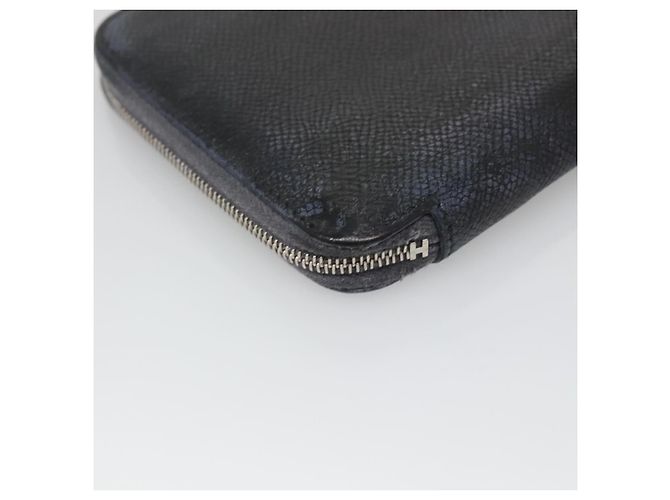Hermès HERMES Portafoglio Lungo in Pelle Blu Navy Auth bs25774 - vista 14